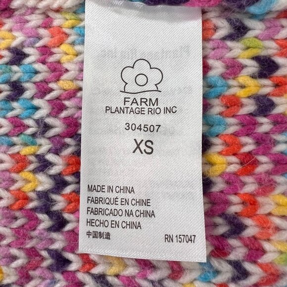 Farm Rio Wild Heart Duster Belted Cardigan Sweater Rainbow Size X-Small - Picture 9 of 13